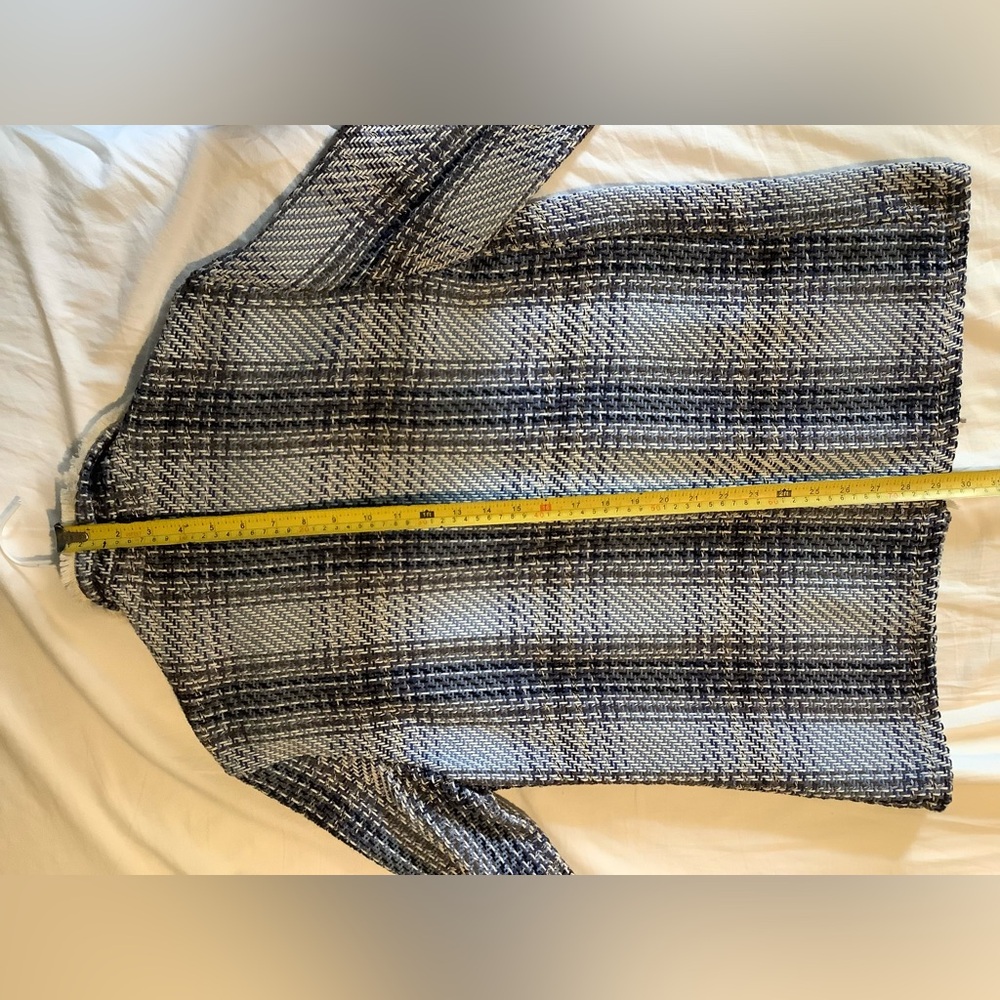 Giorgia Giannini women’s blue & white tweed jacket. Cream fringe. Lrg. N… - Picture 8 of 9